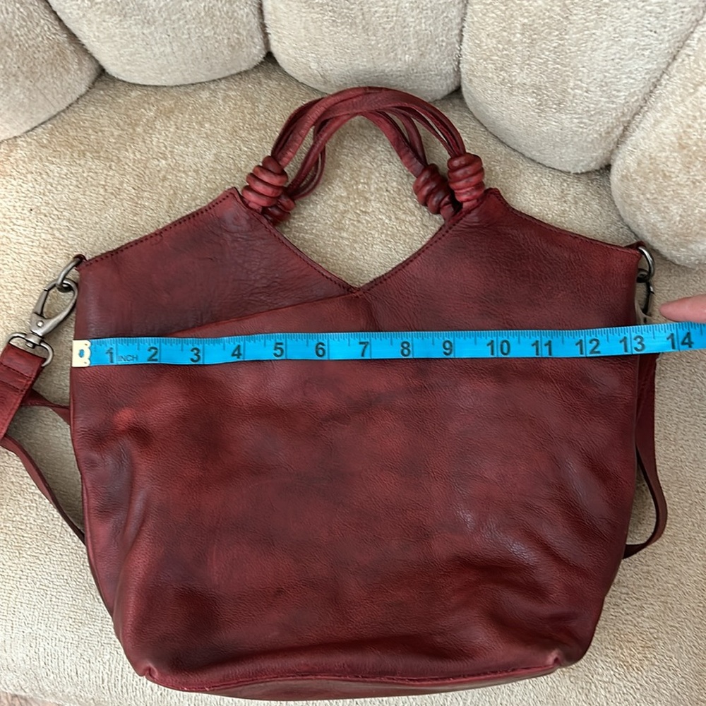 Latico Leather Nash Tote Crossbody Bag in Oxblood Red Full Grain Leather - Picture 9 of 10